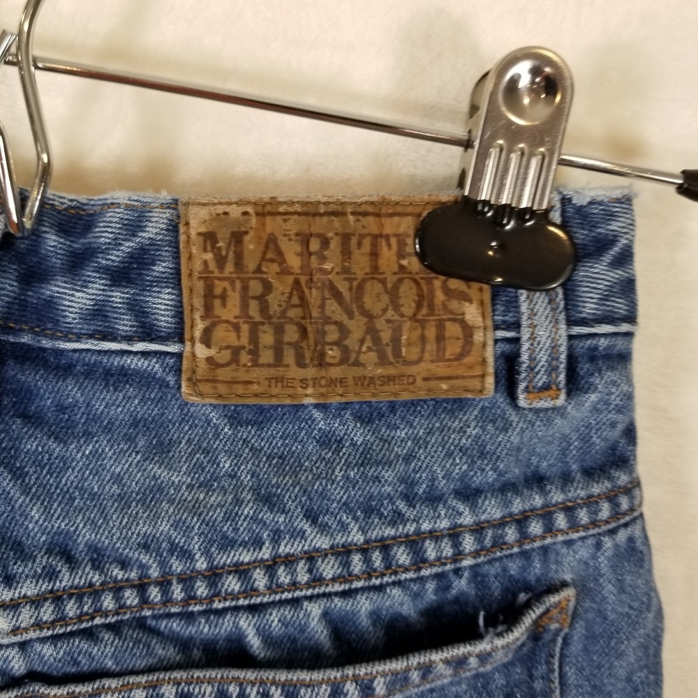 Marithe Francois Girbaud Vintage Denim Cut Off Shorts Stonewash Blue Womens 3/4 - Picture 3 of 8